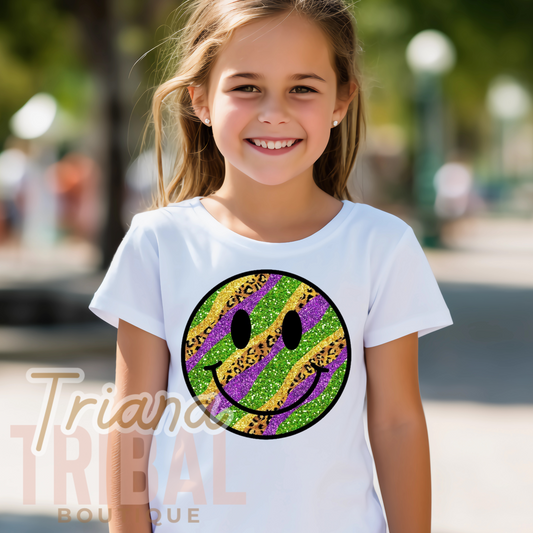 Mardi Gras Smiley Face TShirt