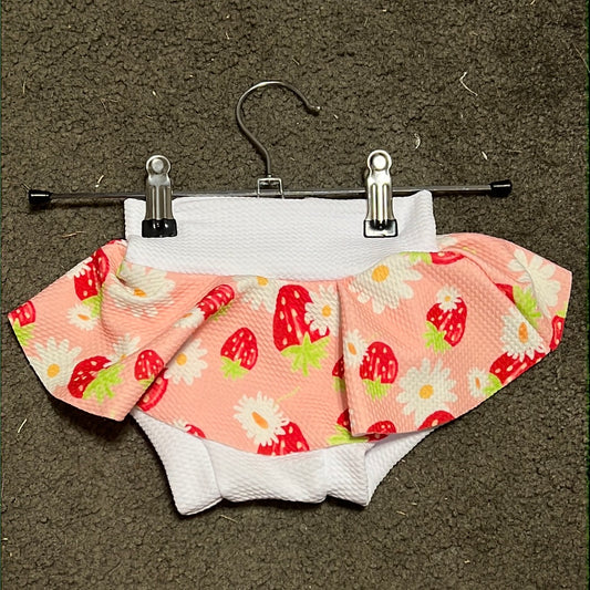 6-9M Strawberry Skirted Bummie - RTS